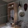 Шкаф для одежды с штангой и ящиками Сити-800